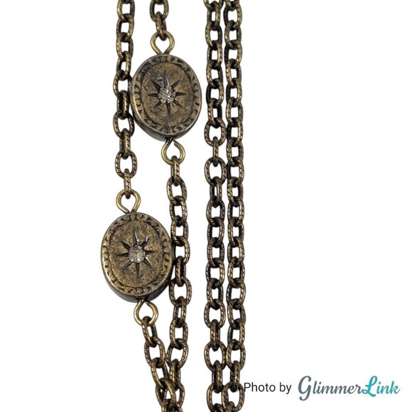 Sweet Romance Victorian Style Bronze Tone Locket Pendant Long Chain Necklace - Picture 11 of 13